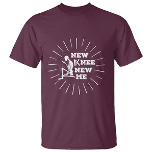 Knee Bone Skeleton T Shirt Knee Replacement Surgery Recovery New Knee New Me TS02 Maroon Printyourwear