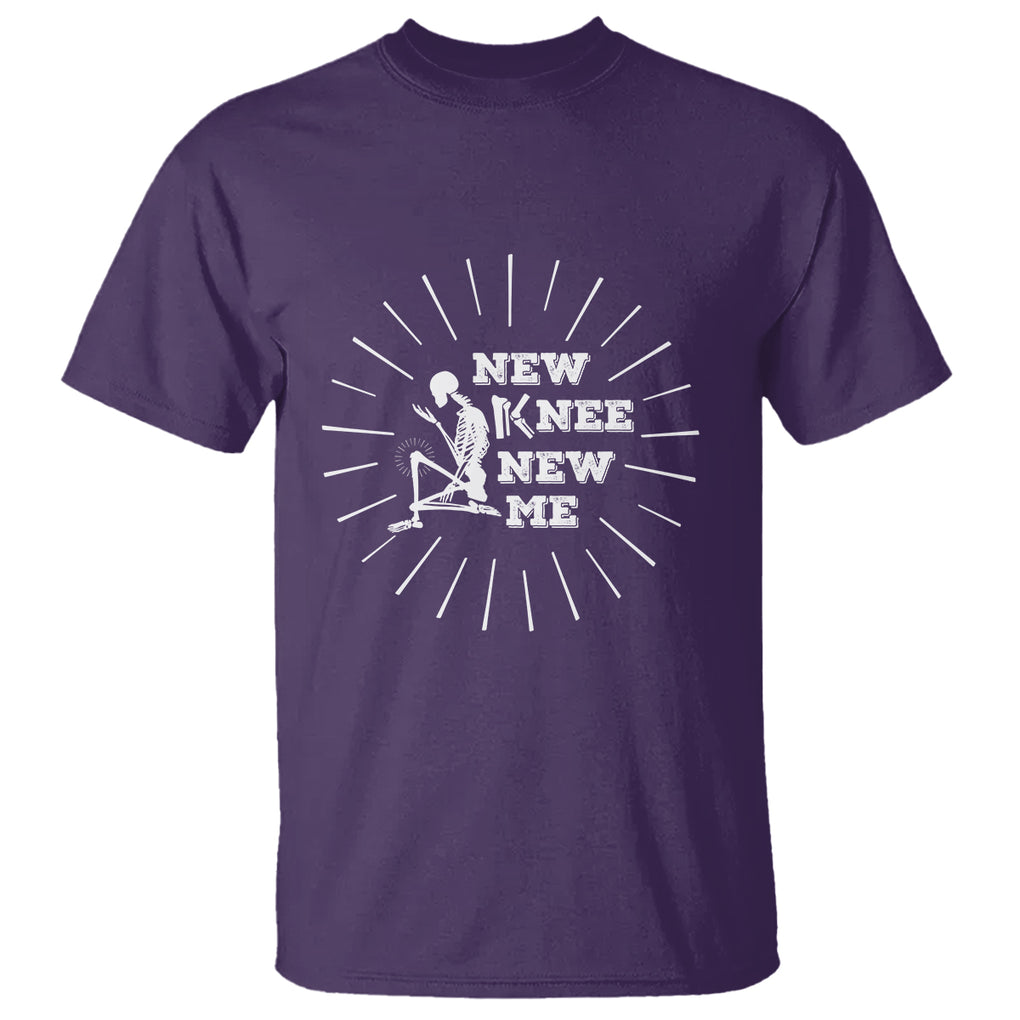 Knee Bone Skeleton T Shirt Knee Replacement Surgery Recovery New Knee New Me TS02 Purple Printyourwear