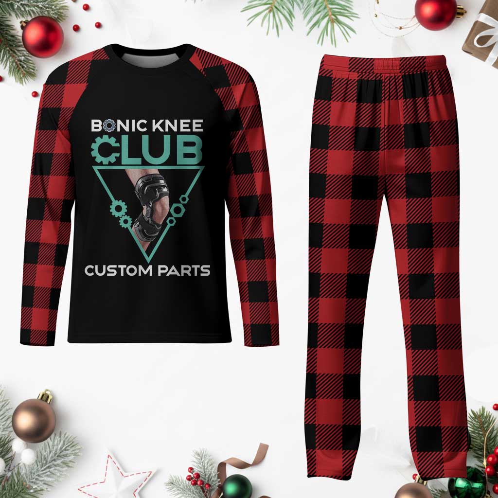Funny Knee Replacement Surgery Plaid Pajama Set Bionic Knee Club Custom Parts TS02 Buffalo Plaid Print Your Wear