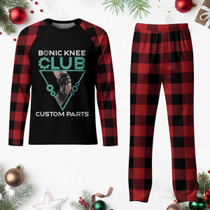 Funny Knee Replacement Surgery Plaid Pajama Set Bionic Knee Club Custom Parts TS02 Buffalo Plaid Print Your Wear