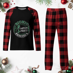 Funny Knee Replacement Survivor Plaid Pajama Set Bionic Knee Club Custom Parts TS02 Buffalo Plaid Print Your Wear