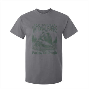 Protect Our National Parks T Shirt For Kid Parks Not Profits Retro Bear Nature Graphic TS02 Charcoal Print Your Wear