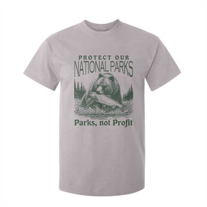 Protect Our National Parks T Shirt For Kid Parks Not Profits Retro Bear Nature Graphic TS02 Ice Gray Print Your Wear
