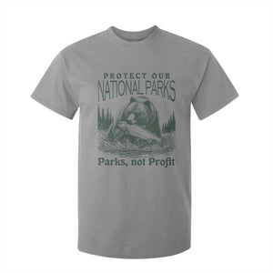 Protect Our National Parks T Shirt For Kid Parks Not Profits Retro Bear Nature Graphic TS02 Sport Gray Print Your Wear