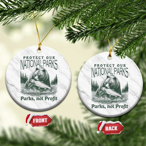 Protect Our National Parks Ceramic Ornament Parks Not Profits Retro Bear Nature Graphic TS02 1pc White Marble Print Your Wear