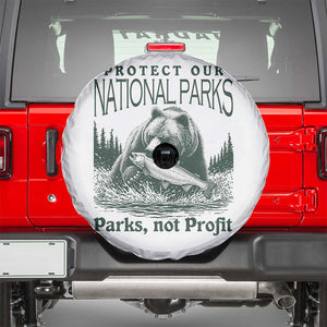 Protect Our National Parks Spare Tire Cover Parks Not Profits Retro Bear Nature Graphic TS02 White Print Your Wear