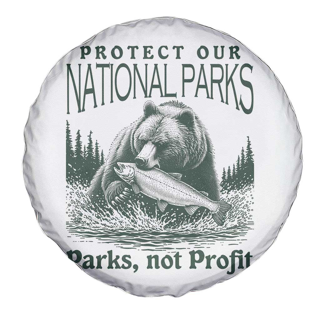 Protect Our National Parks Spare Tire Cover Parks Not Profits Retro Bear Nature Graphic TS02 Print Your Wear