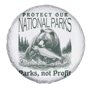 Protect Our National Parks Spare Tire Cover Parks Not Profits Retro Bear Nature Graphic TS02 Print Your Wear