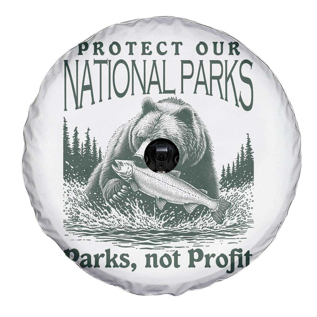 Protect Our National Parks Spare Tire Cover Parks Not Profits Retro Bear Nature Graphic TS02 Print Your Wear