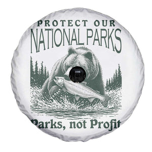 Protect Our National Parks Spare Tire Cover Parks Not Profits Retro Bear Nature Graphic TS02 Print Your Wear