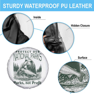 Protect Our National Parks Spare Tire Cover Parks Not Profits Retro Bear Nature Graphic TS02 Print Your Wear