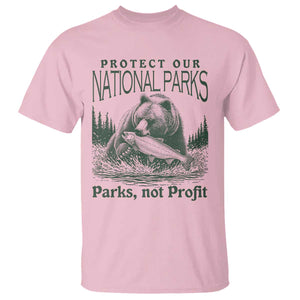 Protect Our National Parks T Shirt Parks Not Profits Retro Bear Nature Graphic TS02 Light Pink Print Your Wear