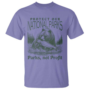 Protect Our National Parks T Shirt Parks Not Profits Retro Bear Nature Graphic TS02 Violet Print Your Wear
