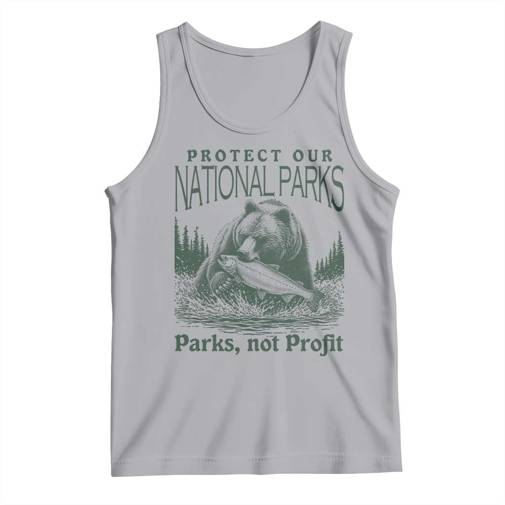 Protect Our National Parks Tank Top Parks Not Profits Retro Bear Nature Graphic TS02 Athletic Heather Print Your Wear