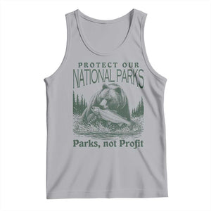 Protect Our National Parks Tank Top Parks Not Profits Retro Bear Nature Graphic TS02 Athletic Heather Print Your Wear