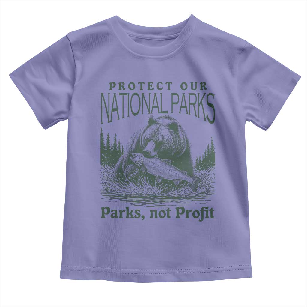 Protect Our National Parks Toddler T Shirt Parks Not Profits Retro Bear Nature Graphic TS02 Violet Print Your Wear