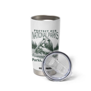 Protect Our National Parks Tumbler Cup Parks Not Profits Retro Bear Nature Graphic TS02 Print Your Wear