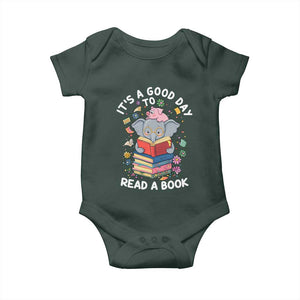 Its A Good Day To Read Book Baby Onesie Cute Elephant Reading Across America TS02 Print Your Wear