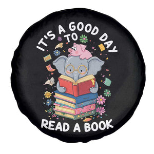 Its A Good Day To Read Book Spare Tire Cover Cute Elephant Reading Across America TS02 Print Your Wear