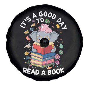 Its A Good Day To Read Book Spare Tire Cover Cute Elephant Reading Across America TS02 Print Your Wear