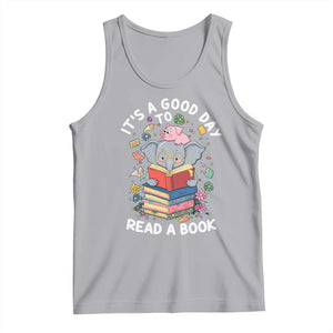 Its A Good Day To Read Book Tank Top Cute Elephant Reading Across America TS02 Athletic Heather Print Your Wear