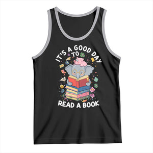 Its A Good Day To Read Book Tank Top Cute Elephant Reading Across America TS02 Black Athletic Heather Print Your Wear