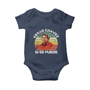 Cesar Chavez Baby Onesie Si Se Puede Mexican Hispanic Heritage Month Vintage TS02 Navy Print Your Wear