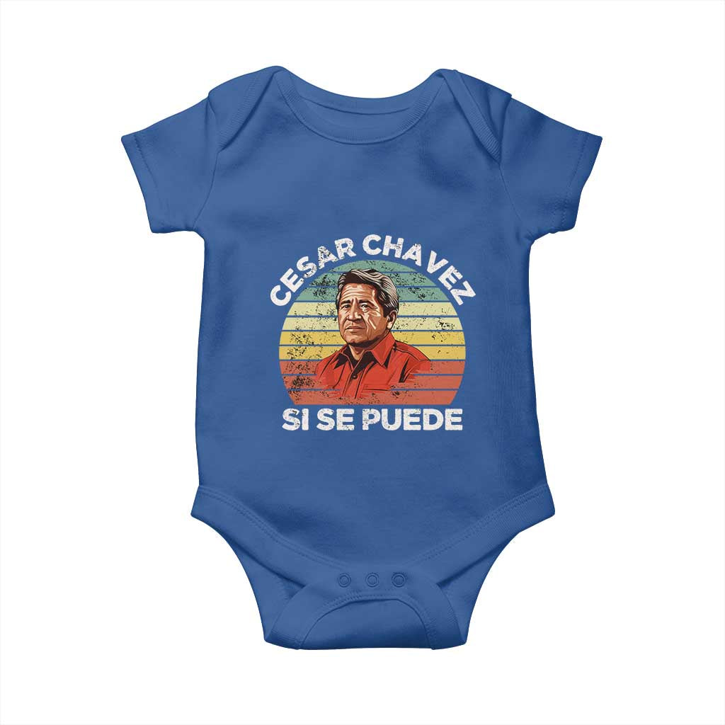 Cesar Chavez Baby Onesie Si Se Puede Mexican Hispanic Heritage Month Vintage TS02 Royal Blue Print Your Wear
