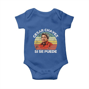Cesar Chavez Baby Onesie Si Se Puede Mexican Hispanic Heritage Month Vintage TS02 Royal Blue Print Your Wear