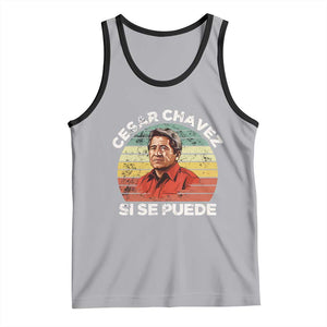 Cesar Chavez Tank Top Si Se Puede Mexican Hispanic Heritage Month Vintage TS02 Athletic Heather Black Print Your Wear