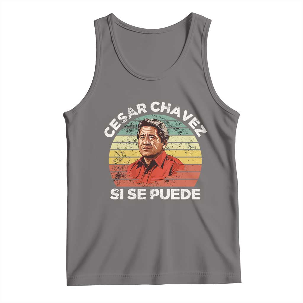 Cesar Chavez Tank Top Si Se Puede Mexican Hispanic Heritage Month Vintage TS02 Deep Heather Print Your Wear