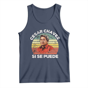 Cesar Chavez Tank Top Si Se Puede Mexican Hispanic Heritage Month Vintage TS02 Navy Print Your Wear