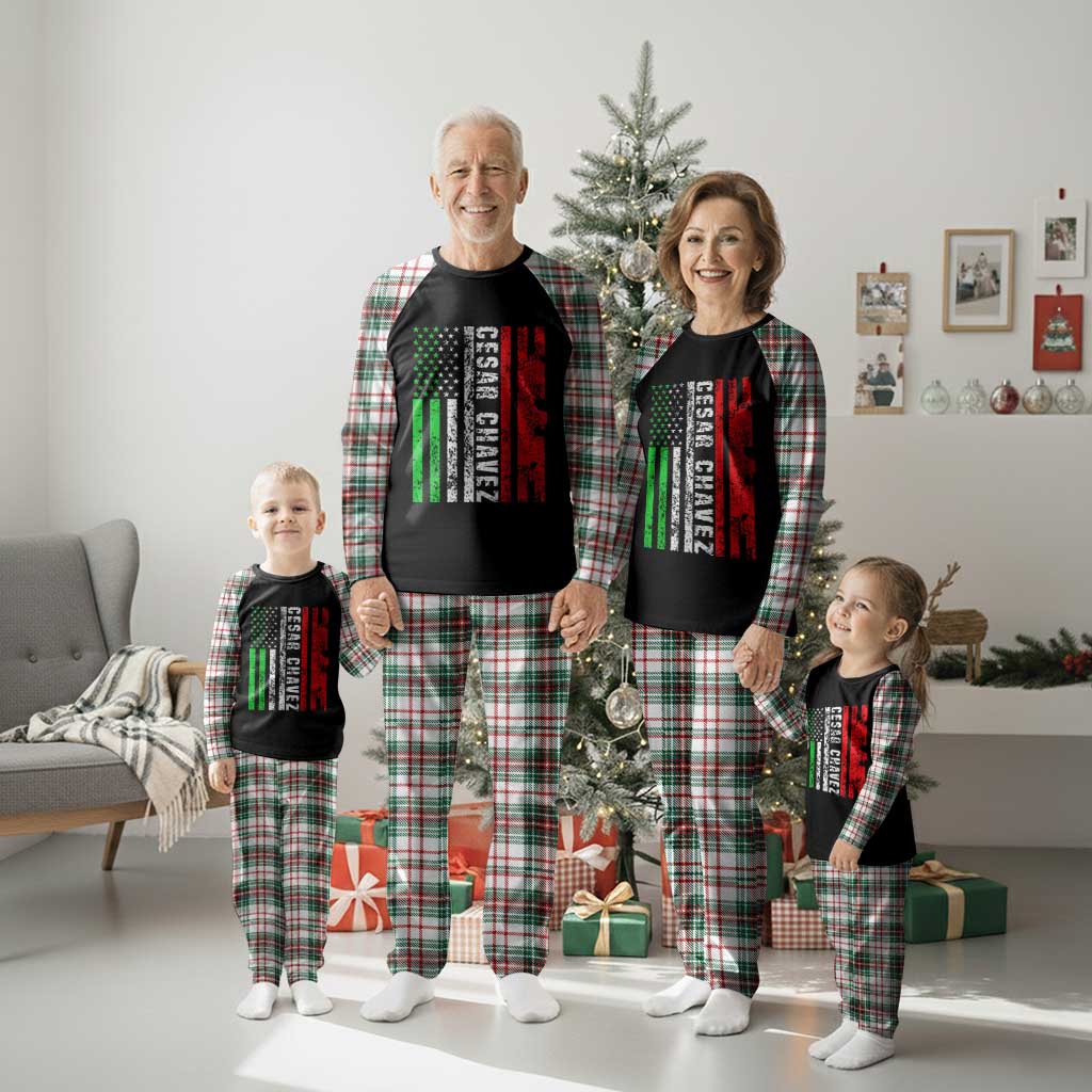 Cesar Chavez Plaid Pajama Set American Mexican Flag Patriotic Mexico Distressed TS02 Christmas Plaid Print Your Wear