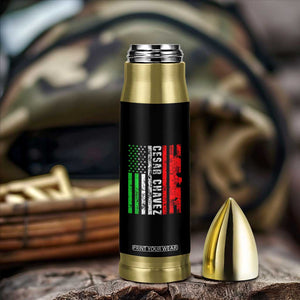 Cesar Chavez Bullet Tumbler American Mexican Flag Patriotic Mexico Distressed TS02 Print Your Wear