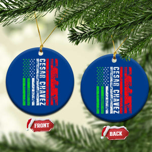 Cesar Chavez Ceramic Ornament American Mexican Flag Patriotic Mexico Distressed TS02 1pc Blue Print Your Wear