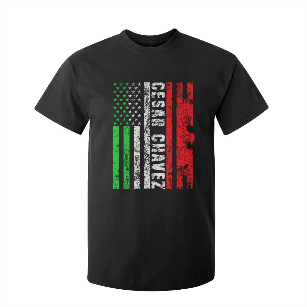 Cesar Chavez T Shirt For Kid American Mexican Flag Patriotic Mexico Distressed TS02 Black Print Your Wear
