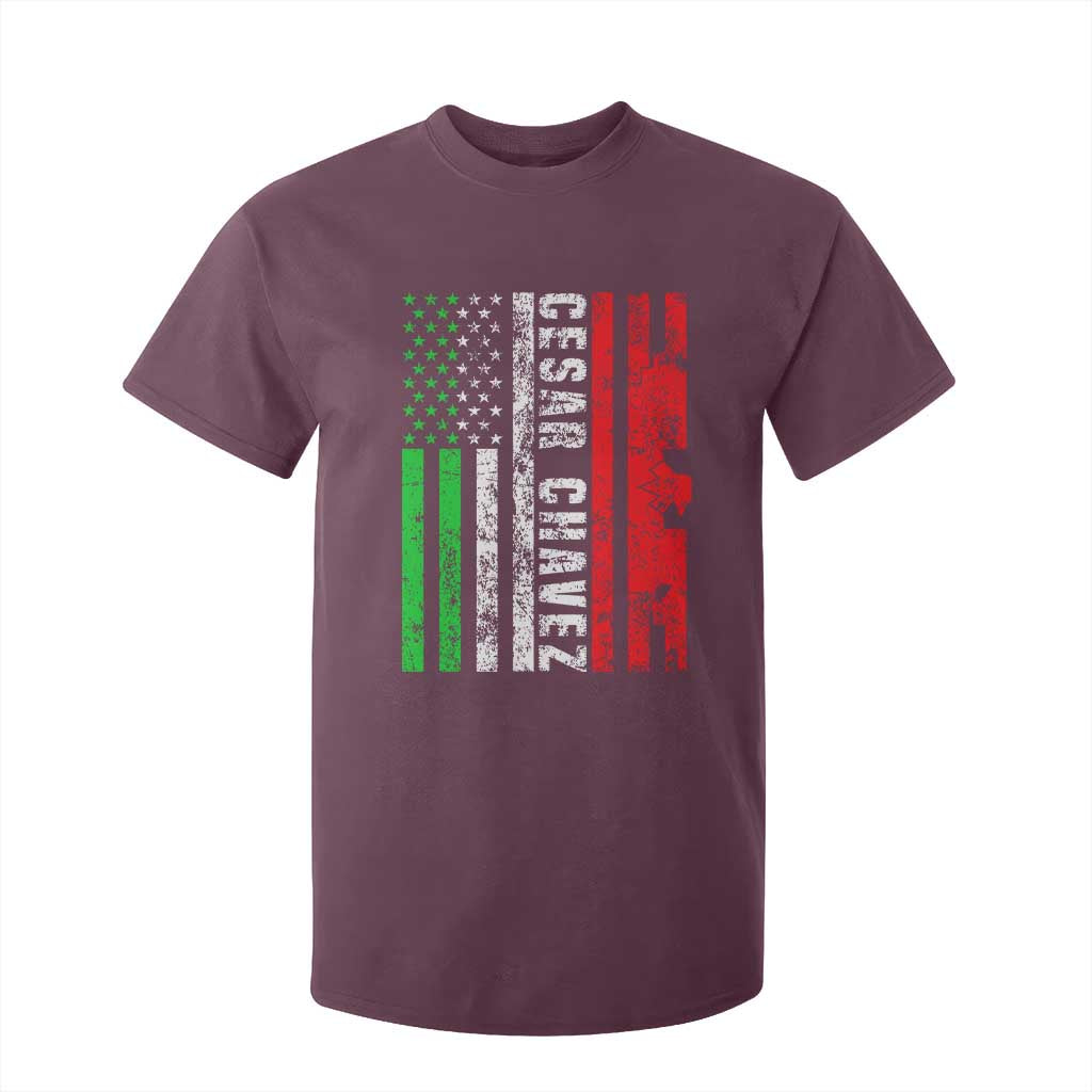 Cesar Chavez T Shirt For Kid American Mexican Flag Patriotic Mexico Distressed TS02 Maroon Print Your Wear