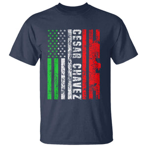Cesar Chavez T Shirt American Mexican Flag Patriotic Mexico Distressed TS02 Navy Print Your Wear