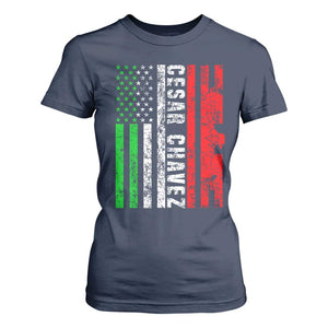 Cesar Chavez T Shirt For Women American Mexican Flag Patriotic Mexico Distressed TS02 Navy Print Your Wear