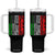 Cesar Chavez Tumbler With Handle American Mexican Flag Patriotic Mexico Distressed TS02 One Size: 40 oz Black Print Your Wear