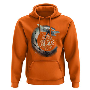 Dragonfly Hoodie Follow Your Dream Moon Child Dragonfly Dreamer Inspirational Shirt for Women, Dragonfly T-shirt, Dragonfly Gift, Insect Lover Shirt, Spiritual Shirt TS02 Orange Print Your Wear