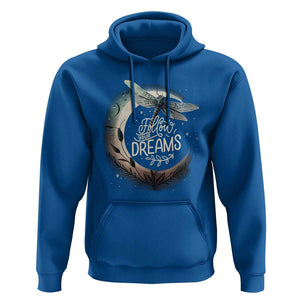 Dragonfly Hoodie Follow Your Dream Moon Child Dragonfly Dreamer Inspirational Shirt for Women, Dragonfly T-shirt, Dragonfly Gift, Insect Lover Shirt, Spiritual Shirt TS02 Royal Blue Print Your Wear