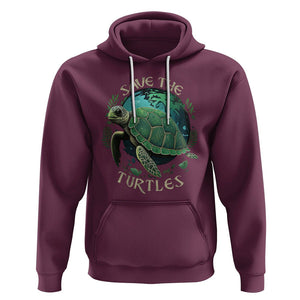 Ocean Day Hoodie Save The Turtles Sea Life TS02 Maroon Printyourwear
