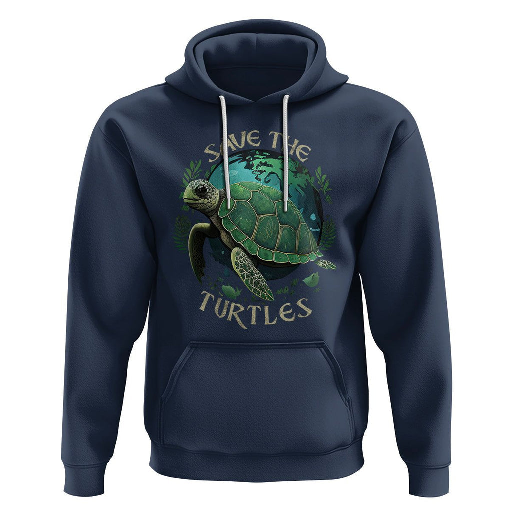 Ocean Day Hoodie Save The Turtles Sea Life TS02 Navy Printyourwear