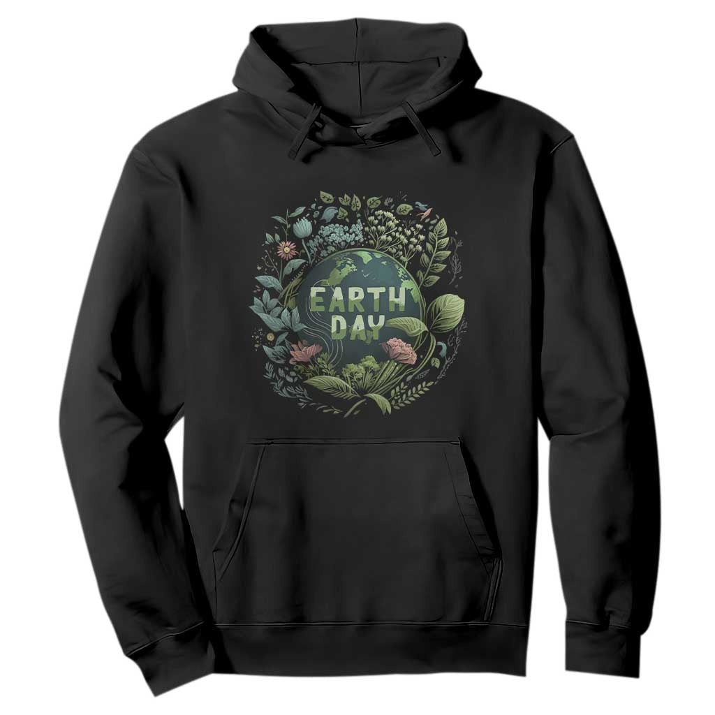 Earth Day Hoodie Green Planet TS02 Black Printyourwear