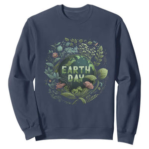 Earth Day Sweatshirt Green Planet TS02 Navy Printyourwear