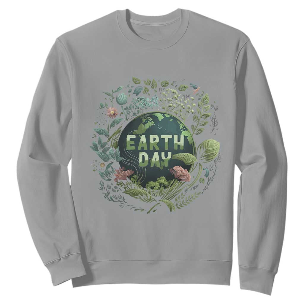 Earth Day Sweatshirt Green Planet TS02 Sport Gray Printyourwear