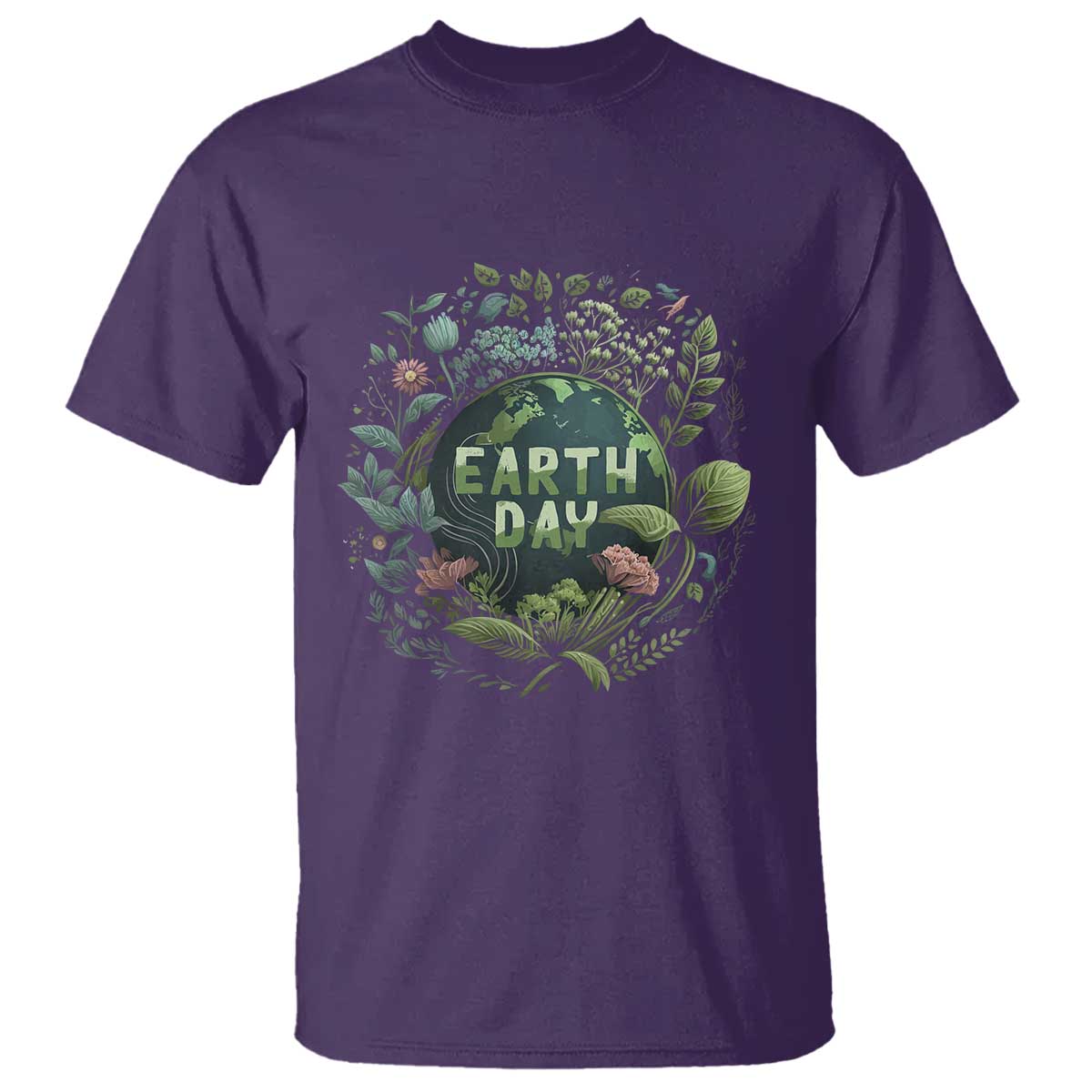 Earth Day T Shirt Green Planet TS02 Purple Printyourwear