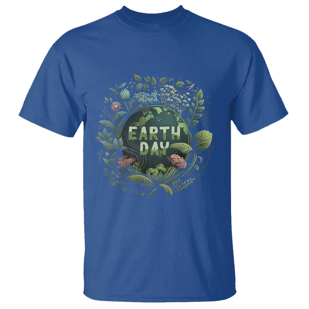 Earth Day T Shirt Green Planet TS02 Royal Blue Printyourwear
