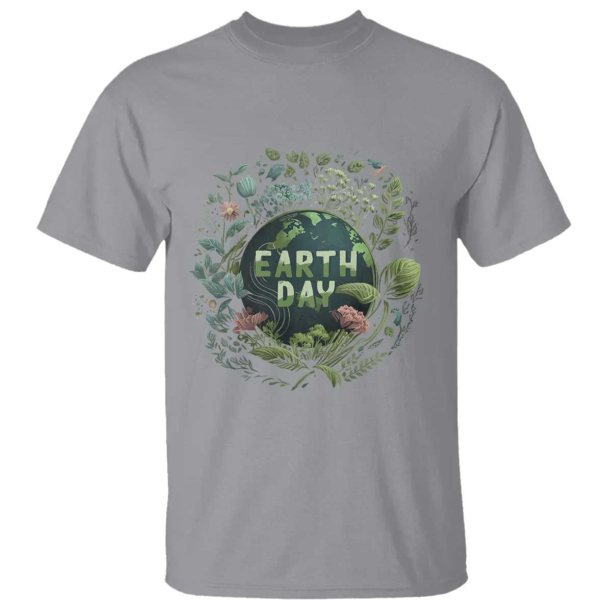 Earth Day T Shirt Green Planet TS02 Sport Gray Printyourwear